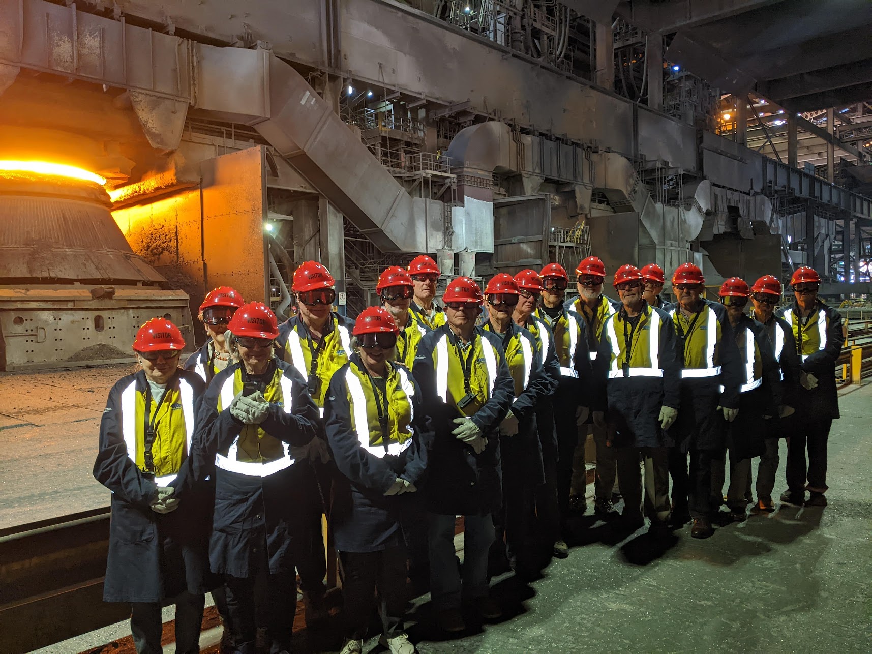 group at steel works